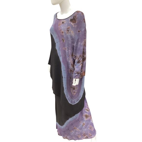 Vintage Carole Dolighan Set Women’s Size XL Long Skirt+Asymmetrical Top Tye Dyed - Picture 3 of 10